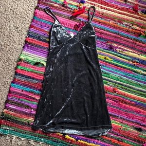 Blue/silver suede tank top dress